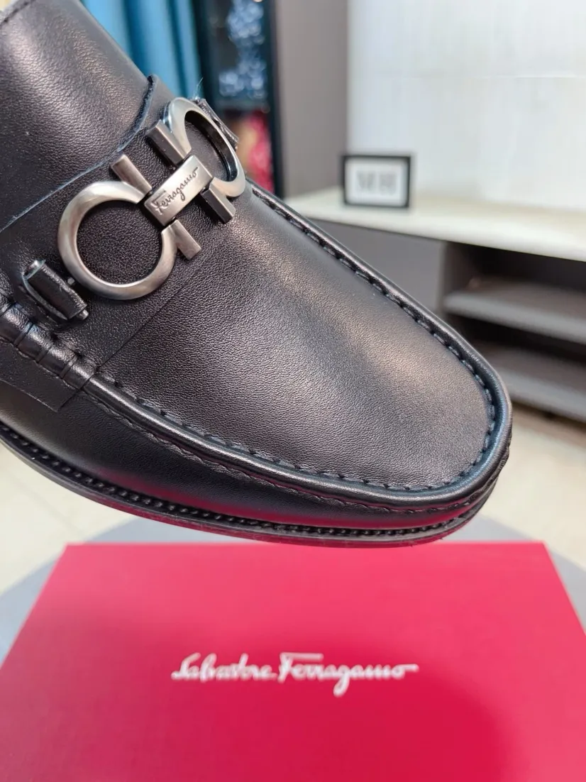 Men's men's shoes 💰458🌹🌹 (Niuli) [Ferragamo] Ferragamo's latest men's business leather shoes 🇨🇳Official website original 1:1 molding 💯The first layer is made of imported cowhide from Italy ➕Luxurious cowhide lining, soft and comfortable 🌴High-end atmosphere, the first choice for men with high taste🍍38-44 45 can be customized